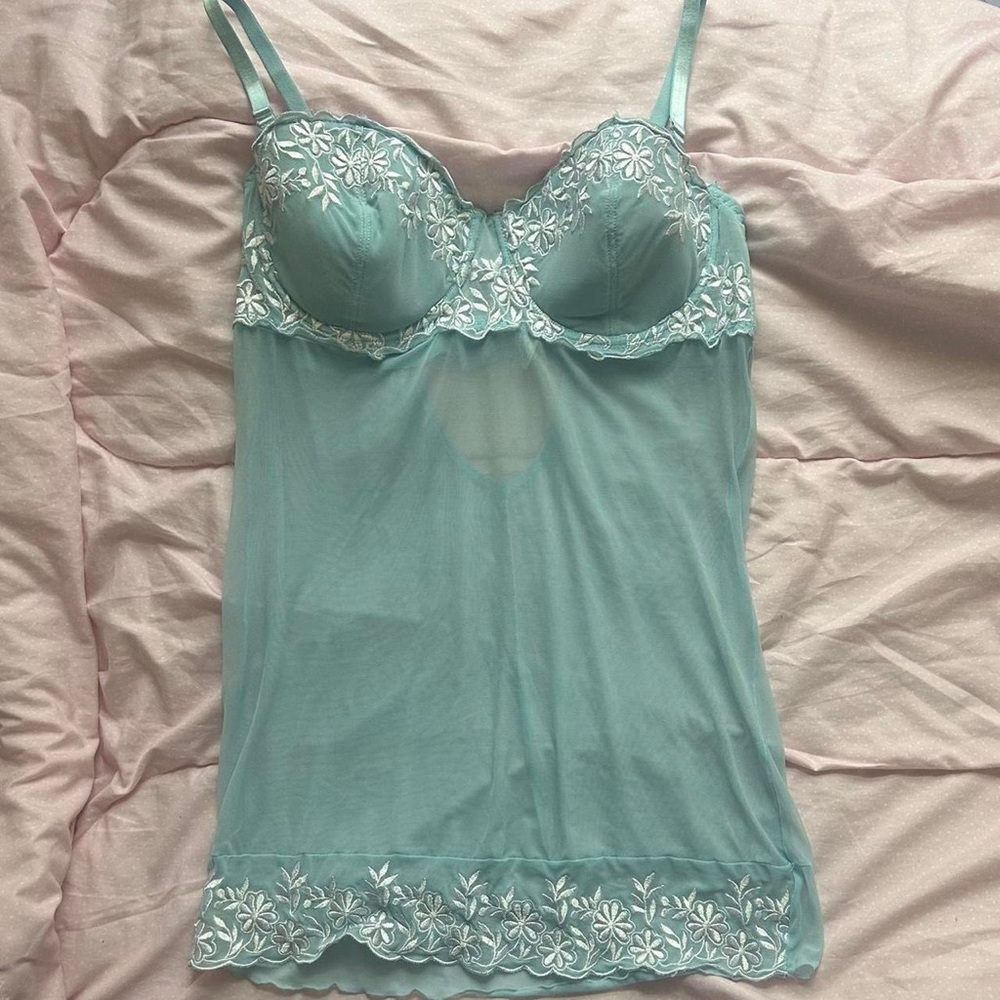 pretty embroidered turquoise babydoll dress 💌